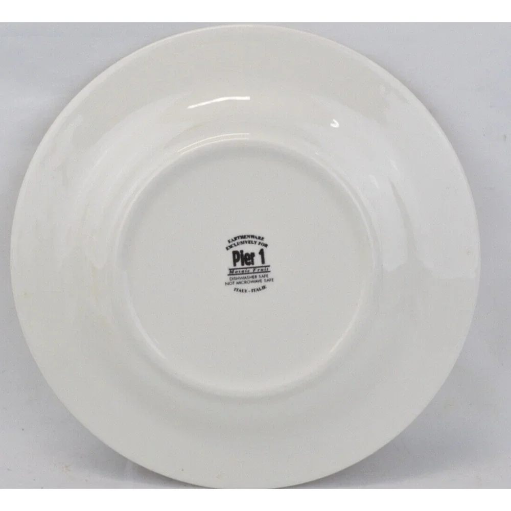 Pier 1 Mosaic Fruit Dinner Plates Set 5 Italy Earthenware 10.5